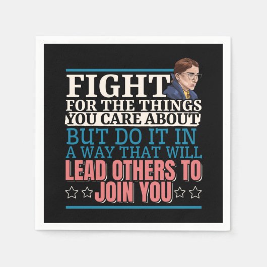 ルース・バダー・ギンズバーグが他の人々を導いて君に加わる スタンダードカクテルナプキン (正面)