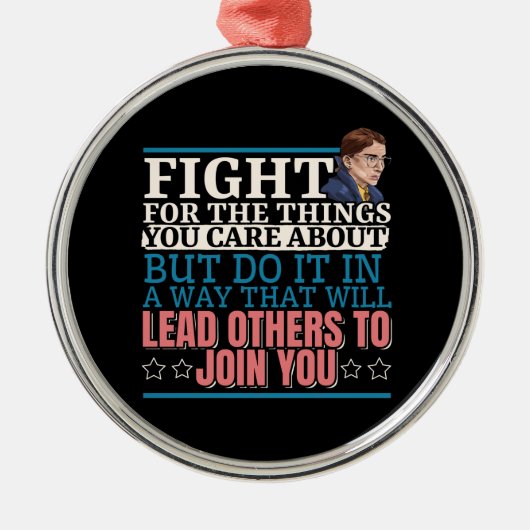 ルース・バダー・ギンズバーグが他の人々を導いて君に加わる メタルオーナメント (正面)