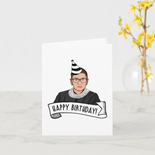 ルース・ベイダー・ギンズバーグより お誕生日のお祝いを カード (黄色い花)