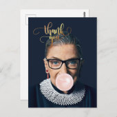 ルース・ベイダー・ギンズバーグ ガムを吹く ありがとう ポストカード (正面/裏面)