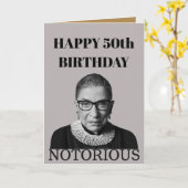 ルース・ベイダー・ギンズバーグ ハッピー50歳の誕生日 カード (黄色い花)