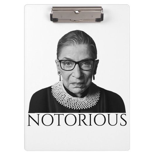 ルース・ベイダー・ギンズバーグ 白黒 Notorious クリップボード (正面)