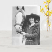 ルース・ローチと彼女の馬。 カード (黄色い花)