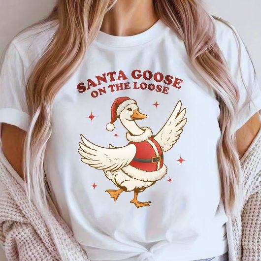 ルーズなサンタのガチョウ - クリスマスのガチョウ Tシャツ