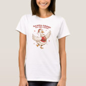 ルーズなサンタのガチョウ - クリスマスのガチョウ Tシャツ (正面)