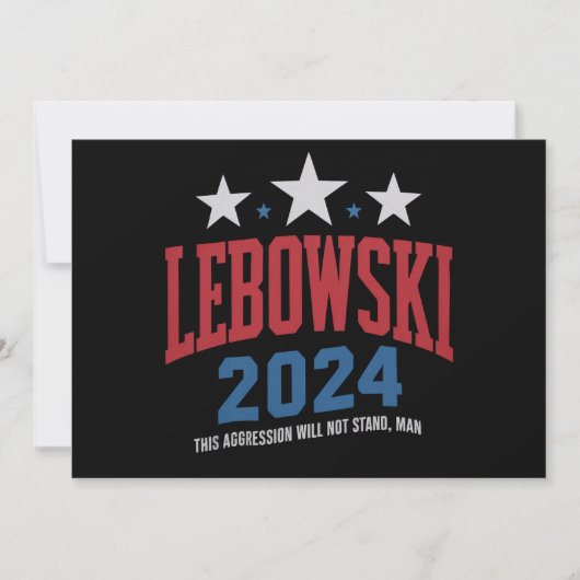 ルーズなLebowski風 政治選挙 投票 2024 招待状 (正面)