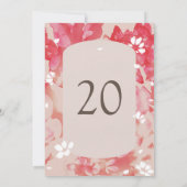 ルーズウォーターカラーピンクフローラコーラルテーブル番号 (裏面)