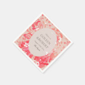 ルーズウォーターカラーピンクフローラ赤面コーラル結婚ズ スタンダードカクテルナプキン (角)