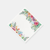 ルーズウォーター色の花結婚の誕生日明るい スタンダードカクテルナプキン (角)