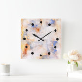 ルーズクロックの水色 スクエア壁時計 (ホーム)