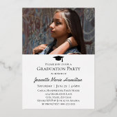 ルーズスクリプトフロント/バックフォト卒業 箔招待状 (裏面)