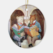 ルーズベルトが公共図書館でクマ セラミックオーナメント (左)