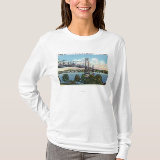 ルーズベルトの国民の歴史的への中間ハドソン橋 Tシャツ (正面)
