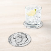 ルーズベルトダイムラウンド紙コースター ラウンドペーパーコースター (インサイチュ)