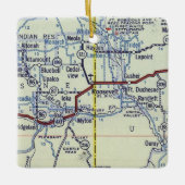 ルーズベルトユタヴィンテージの地図 セラミックオーナメント (正面)