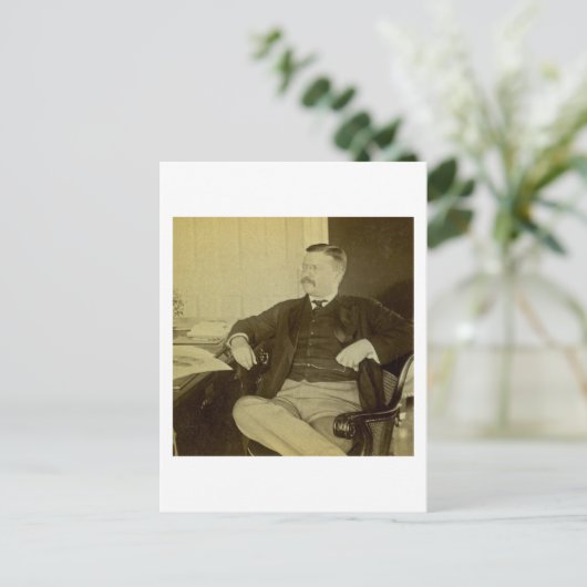 ルーズベルト大統領ホワイトハウスの彼の机で ポストカード (スタンド正面)