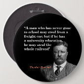 ルーズベルト・セオドア引用文で有名な「テディ・ルーズベルト」 缶バッジ (正面&裏面)