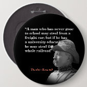 ルーズベルト・セオドア引用文で有名な「テディ・ルーズベルト」 缶バッジ (正面&裏面)