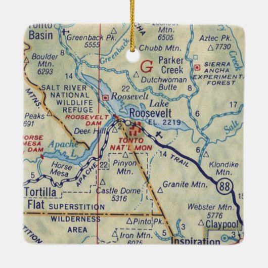 ルーズベルトAZヴィンテージマップ セラミックオーナメント (裏面)