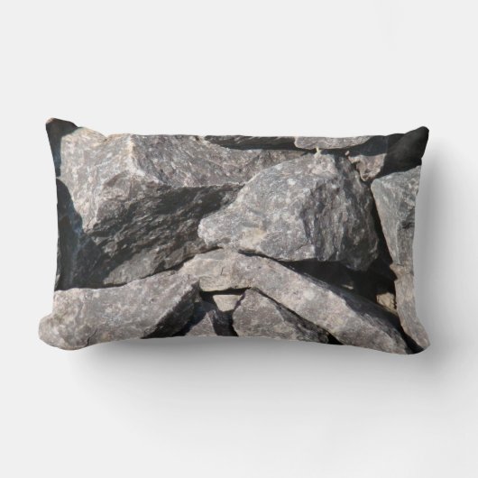 ルーズラフ花崗岩ロックランバー装飾用クッション ランバークッション (正面)