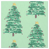 ルーズ絵画のクリスマスツリー模様生地 ファブリック (クローズアップ)