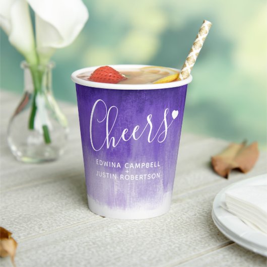 ルーズ色彩の鮮やか抽象芸術アートパープル結婚ズ 紙コップ (インサイチュ)