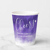 ルーズ色彩の鮮やか抽象芸術アートパープル結婚ズ 紙コップ (裏面)