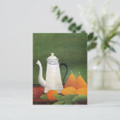 ルーソー – ティーポットとフルーツを持つ静物生活 ポストカード (スタンド正面)
