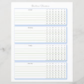 ルーチントラッカーの週次計画ページ (裏面)