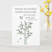 ルーツとウイングインスパイアの子育て引用文 カード (黄色い花)