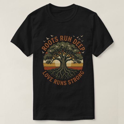 ルーツは深く家族の再会休暇 Tシャツ (デザイン正面)