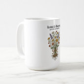 ルーツを張り咲くヴィンテージの野の花デザイン コーヒーマグカップ (正面左)