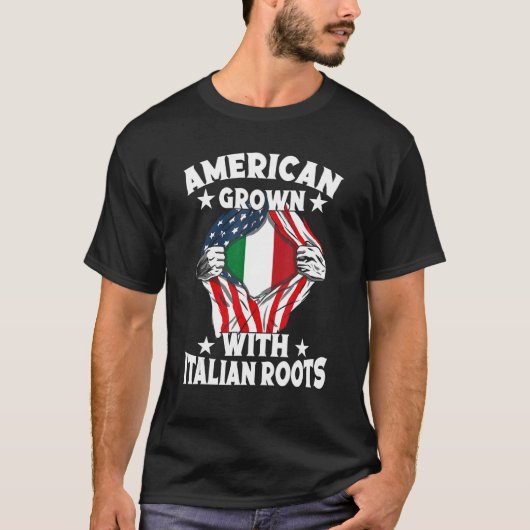 ルーツイタリアで栽培されイタリアンたイタリ誇りを持ったア人 Tシャツ (正面)