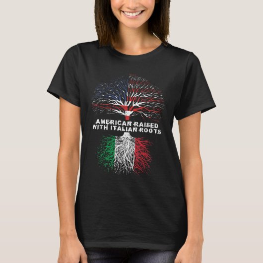 ルーツイタリアで育イタリアンったアメリカ人 Tシャツ (正面)