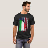 ルーツイタリアンハーフアメリカ国旗のパトリオティツイタリア Tシャツ (正面フル)