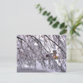 ルーツェルンのハガキ城の雪の木 ポストカード (スタンド正面)