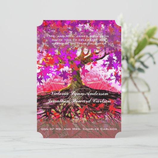 ルーツオブエンチャントオークフォレスト結婚式招待状 招待状 (スタンド正面)