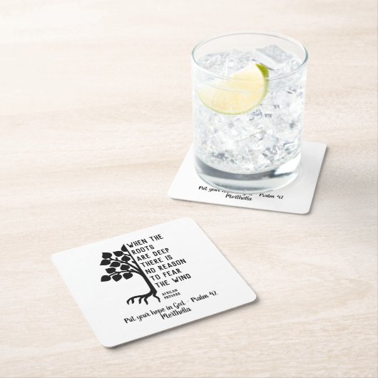 ルーツパーソナライズされたが深いの場合感動的 スクエアペーパーコースター (インサイチュ)