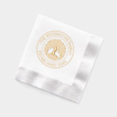 ルーツファミリ名付きリービツリー日付Estd NTフォーム 箔ナプキン (左)