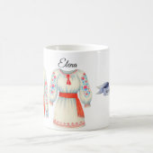 ルーツフォークの衣装伝統的服 コーヒーマグカップ (中央)