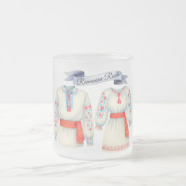 ルーツフォークの衣装伝統的服 フロストグラスマグカップ