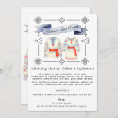 ルーツフォークの衣装伝統的服 招待状 (正面/裏面)