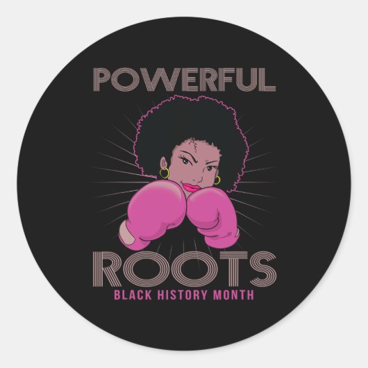 ルーツブラックヒストリー月私のルーツが大好き ラウンドシール (正面)