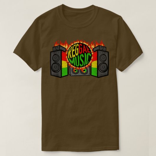 ルーツレゲエミュージックラスタ Tシャツ (デザイン正面)