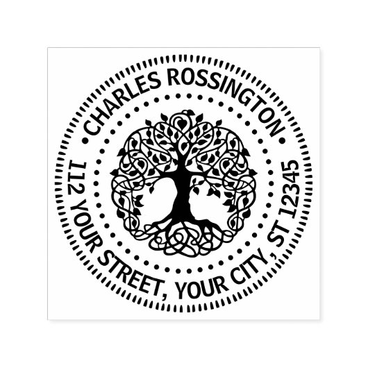 ルーツ名付きリービツリー差出人住所NTフォーム セルフインキングスタンプ (デザイン)