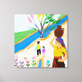 ルーツ川：開花生活 キャンバスプリント (正面)