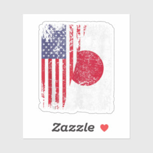 ルーツ日本のハーフアメリカ国旗ジャパン シール