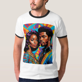 ルーツ王室のアフロ鮮やかラブTシャツ Tシャツ