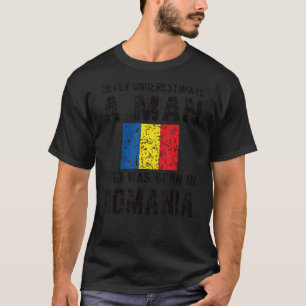 ルーツ生まれルーツルーツのルーマニア国旗 Tシャツ