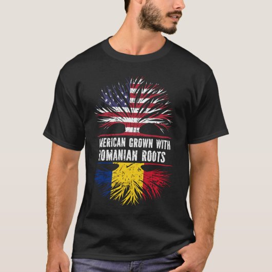 ルーツ米国国旗で栽培されたアメリカ人 Tシャツ (正面)